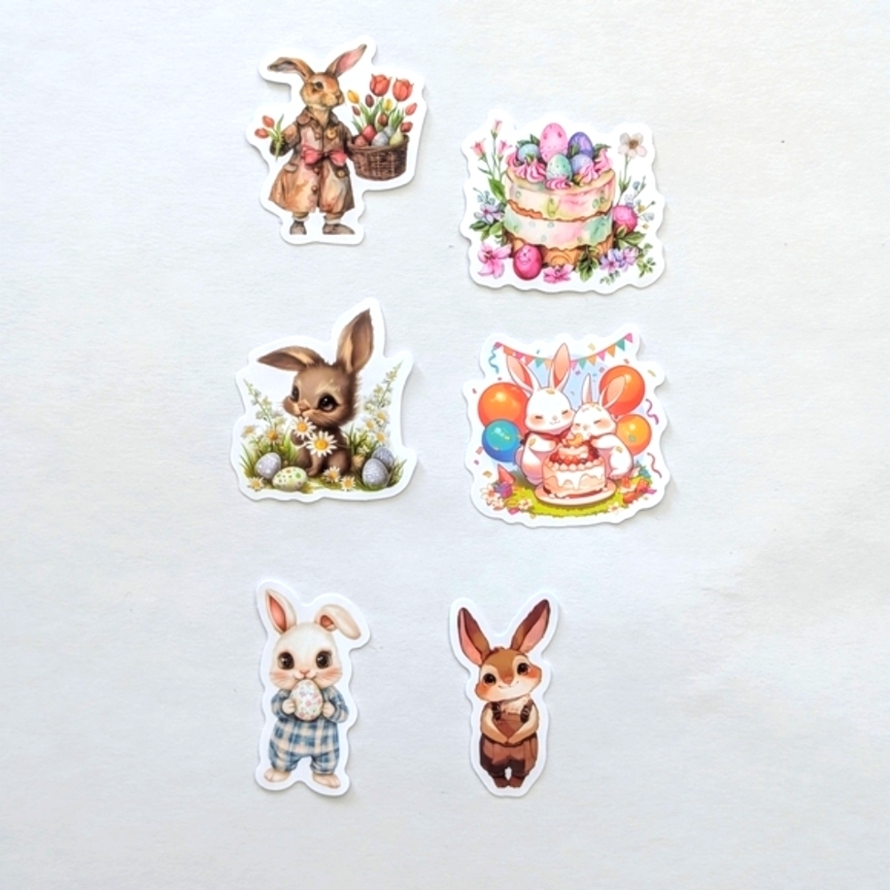 Cute Bunny Sticker Set | 6 Stickers